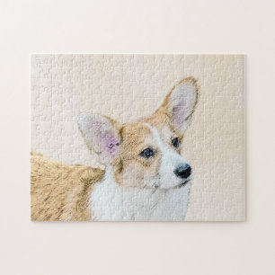 Pembroke Welsh Corgi Painting - Original Dog Art Puzzle