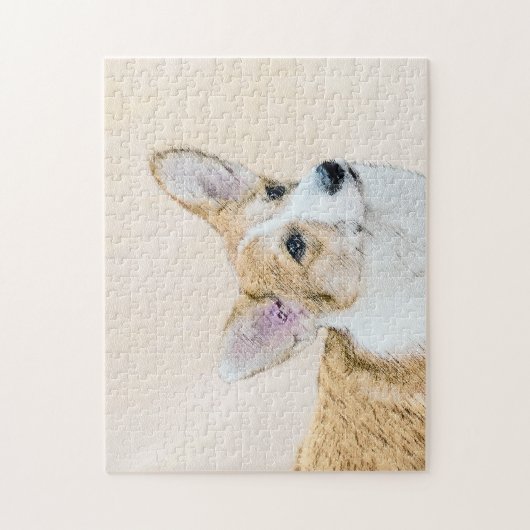 Pembroke Welsh Corgi Painting - Original Dog Art Puzzle (Vertikal)