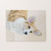 Pembroke Welsh Corgi Painting - Original Dog Art Puzzle (Horizontal)