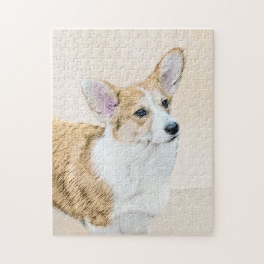 Pembroke Welsh Corgi Painting - Original Dog Art Puzzle (Vertikal)