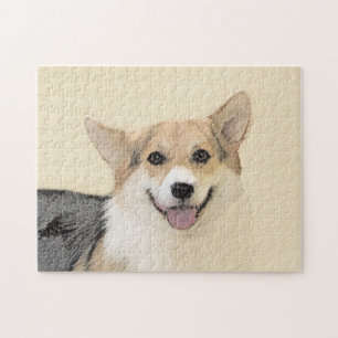 Pembroke Welsh Corgi Painting - Original Dog Art Puzzle