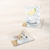 Pembroke Welsh Corgi Painting - Original Dog Art Rechteckiger Pappuntersetzer (Vor Ort)