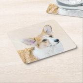 Pembroke Welsh Corgi Painting - Original Dog Art Rechteckiger Pappuntersetzer (angewinkelt)