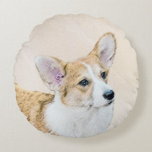 Pembroke Welsh Corgi Painting - Original Dog Art Rundes Kissen
