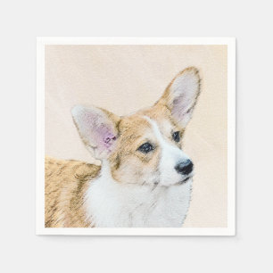 Pembroke Welsh Corgi Painting - Original Dog Art Serviette