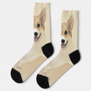 Pembroke Welsh Corgi Painting - Original Dog Art Socken