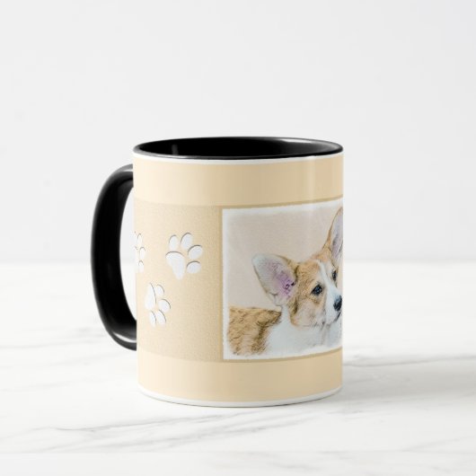 Pembroke Welsh Corgi Painting - Original Dog Art Tasse (Vorderseite Links)