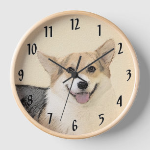 Pembroke Welsh Corgi Painting - Original Dog Art Uhr
