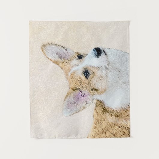 Pembroke Welsh Corgi Painting - Original Dog Art Wandteppich (Vorderseite)