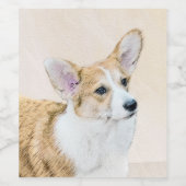 Pembroke Welsh Corgi Painting - Original Dog Art Weinetikett (Einzelnes Label)