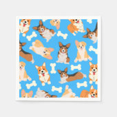 Pembroke Welsh Corgi Pattern Blue Serviette (Vorderseite)