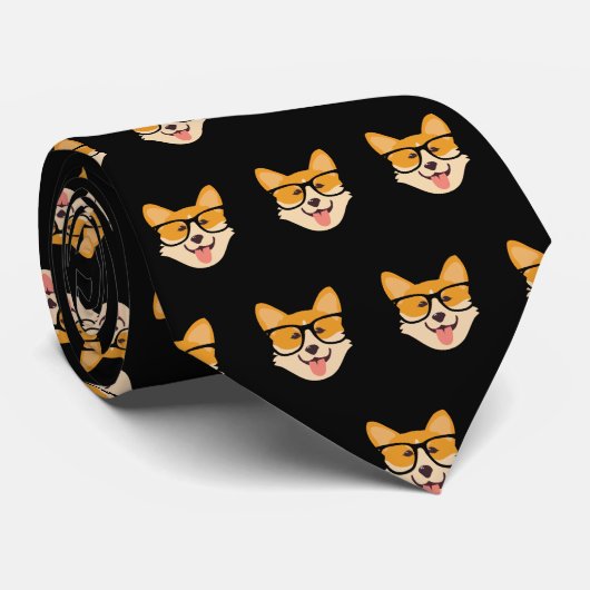 Pembroke Welsh Corgi Pattern Krawatte (Gerollt)