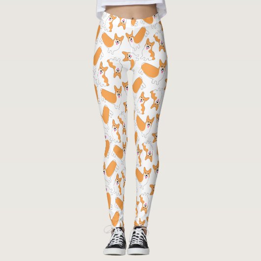 Pembroke Welsh Corgi Pattern Leggings (Vorderseite)