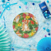 Pembroke Welsh Corgi Pattern Pappteller (Party)