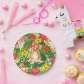 Pembroke Welsh Corgi Pattern Pappteller (Party)