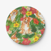 Pembroke Welsh Corgi Pattern Pappteller (Vorderseite)
