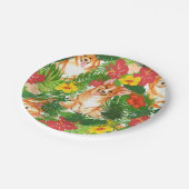 Pembroke Welsh Corgi Pattern Pappteller (Schrägansicht)