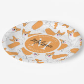 Pembroke Welsh Corgi Pattern Pappteller (Schrägansicht)