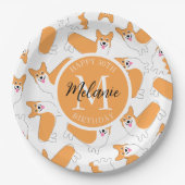 Pembroke Welsh Corgi Pattern Pappteller (Vorderseite)