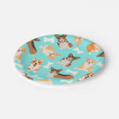 Pembroke Welsh Corgi Pattern Pappteller (Schrägansicht)