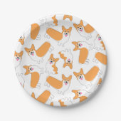 Pembroke Welsh Corgi Pattern Pappteller (Vorderseite)