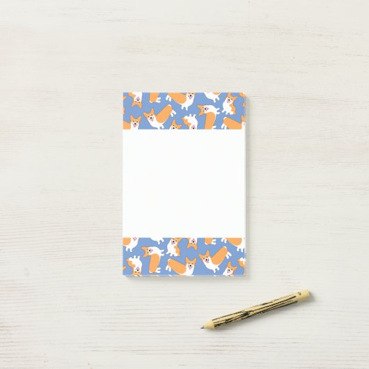 Pembroke Welsh Corgi Pattern Post-it Klebezettel (Auf Schreibtisch)