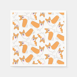 Pembroke Welsh Corgi Pattern Serviette