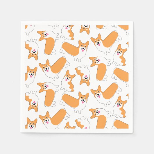 Pembroke Welsh Corgi Pattern Serviette (Vorderseite)