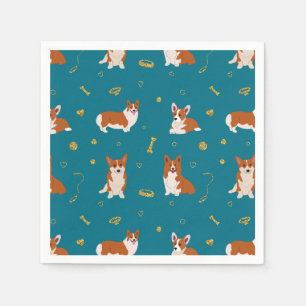 Pembroke Welsh Corgi Pattern Serviette