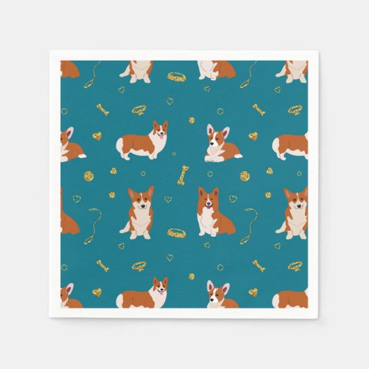 Pembroke Welsh Corgi Pattern Serviette (Vorderseite)