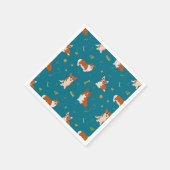 Pembroke Welsh Corgi Pattern Serviette (Ecke)