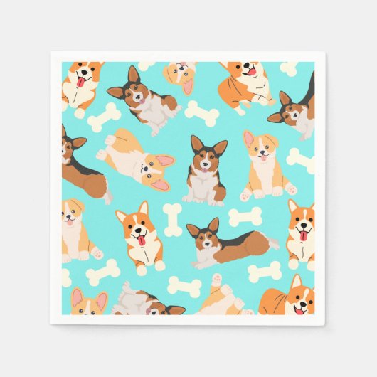 Pembroke Welsh Corgi Pattern Serviette (Vorderseite)