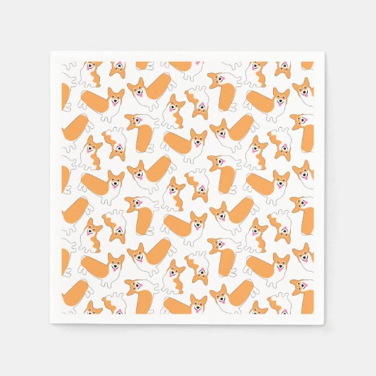 Pembroke Welsh Corgi Pattern Serviette (Vorderseite)