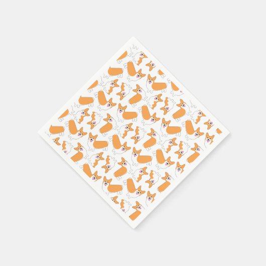 Pembroke Welsh Corgi Pattern Serviette (Ecke)