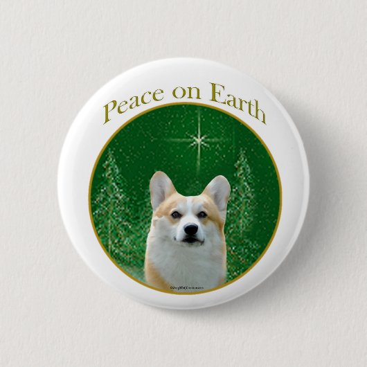 Pembroke Welsh Corgi Peace Button (Vorderseite)