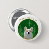 Pembroke Welsh Corgi Peace Button (Vorne & Hinten)