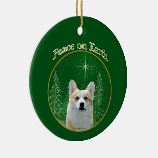 Pembroke Welsh Corgi Peace Keramik Ornament (Rechts)
