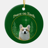 Pembroke Welsh Corgi Peace Keramik Ornament (Vorne)