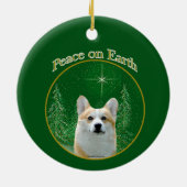 Pembroke Welsh Corgi Peace Keramik Ornament (Hinten)