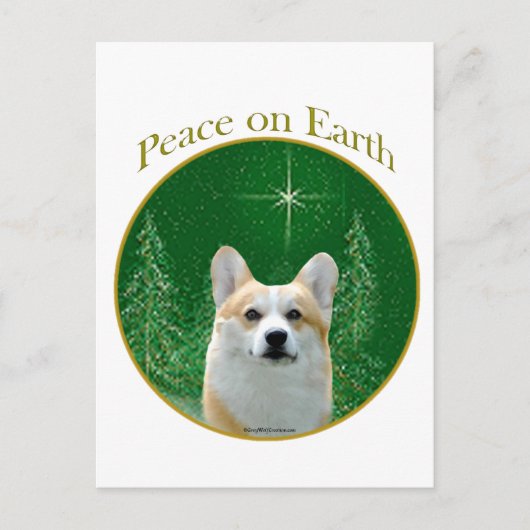 Pembroke Welsh Corgi Peace Postkarte (Vorderseite)