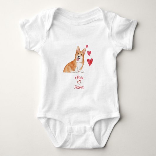 Pembroke Welsh Corgi Personalisiert Baby Lieben Do Baby Strampler (Vorderseite)