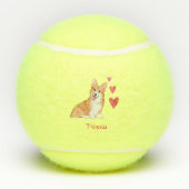 Pembroke Welsh Corgi Personalisiert Dog Tennisbälle (Rückseite)