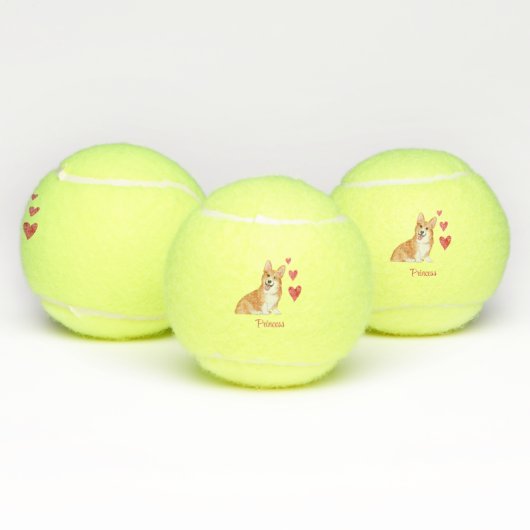 Pembroke Welsh Corgi Personalisiert Dog Tennisbälle (Multi)
