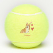 Pembroke Welsh Corgi Personalized Dog Tennisbälle (Rückseite)