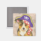 Pembroke Welsh Corgi Pirate Magnet (Vorderseite/Rückseite)