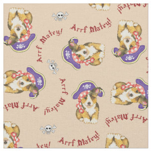 Pembroke Welsh Corgi Pirate Stoff