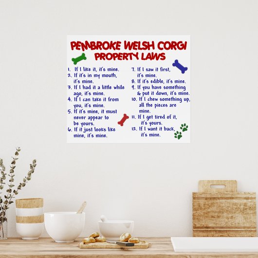 PEMBROKE WELSH CORGI PL2 POSTER (Küche)