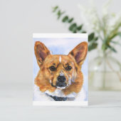 Pembroke Welsh Corgi Postkarte (Stehend Vorderseite)