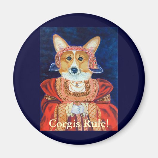 Pembroke Welsh Corgi Queen Magnete Magnet (Vorne)