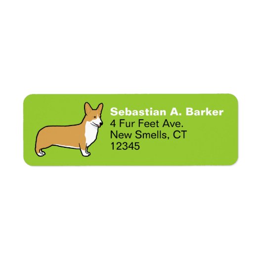 Pembroke Welsh Corgi Rücksendeadressen-Aufklebers (Vorne)